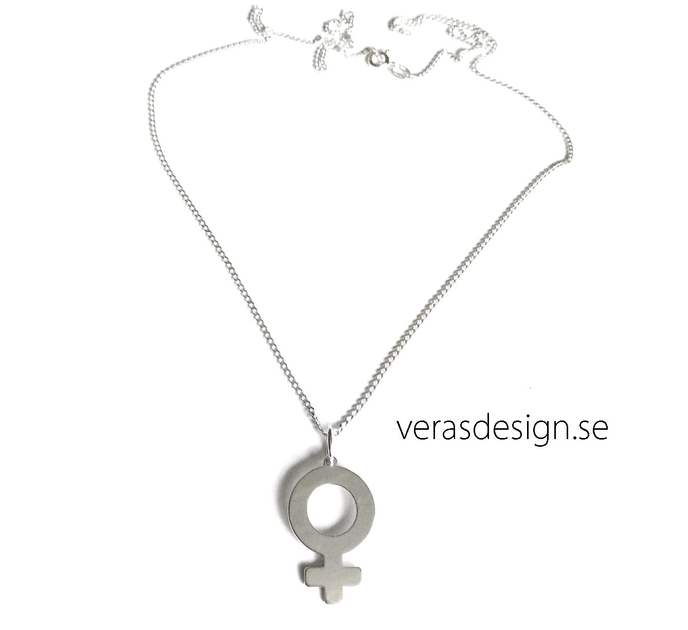Kvinnosymbol stor - Sterling silver 925 - Välj mellan hänge eller halsband
