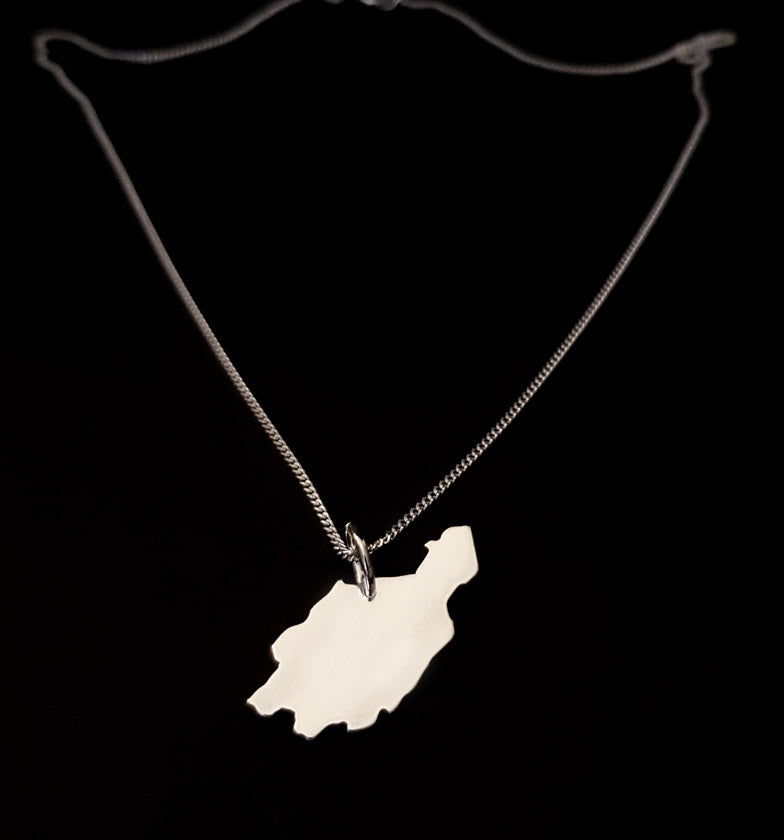 Dalarna Karta, Stor - Sterling silver 925 - Välj mellan berlock eller halsband