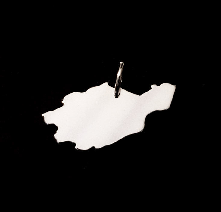 Dalarna Karta, Stor - Sterling silver 925 - Välj mellan berlock eller halsband