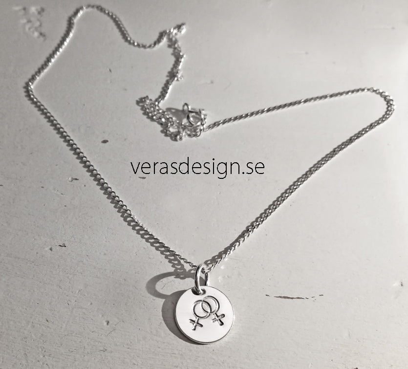 Bricka med Kvinnosymboler - Sterling silver 925 - Berlock eller halsband
