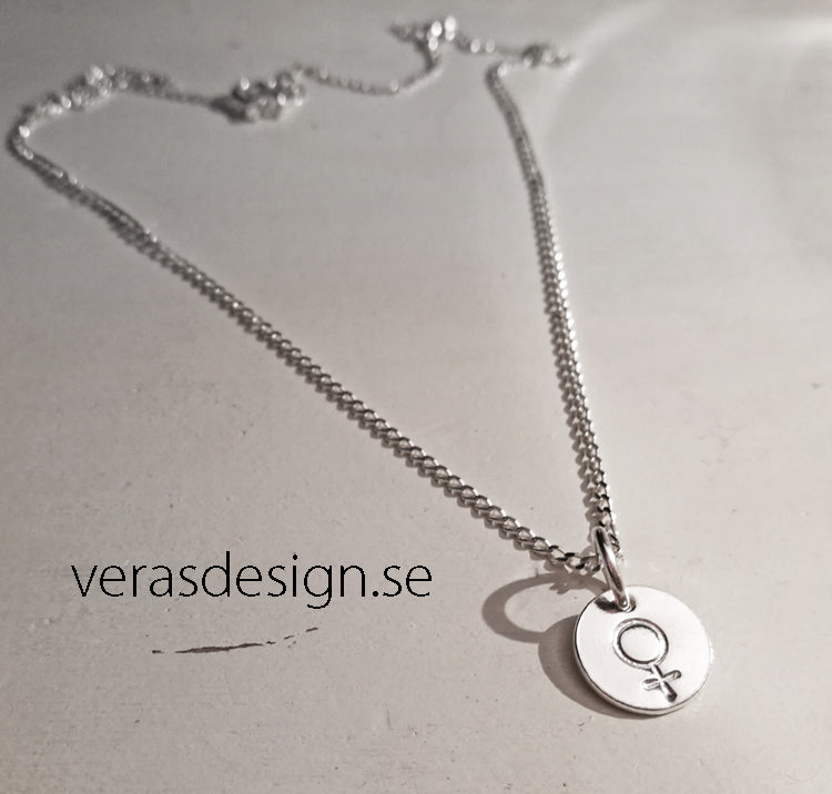 Bricka med Kvinnosymbol - Sterling silver 925 - Berlock eller halsband