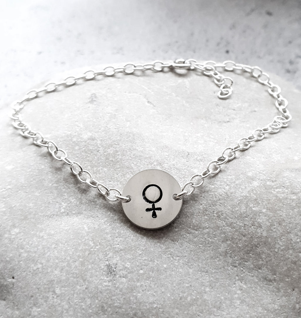 Bricka med Kvinnosymbol, Armband - Sterling silver 925