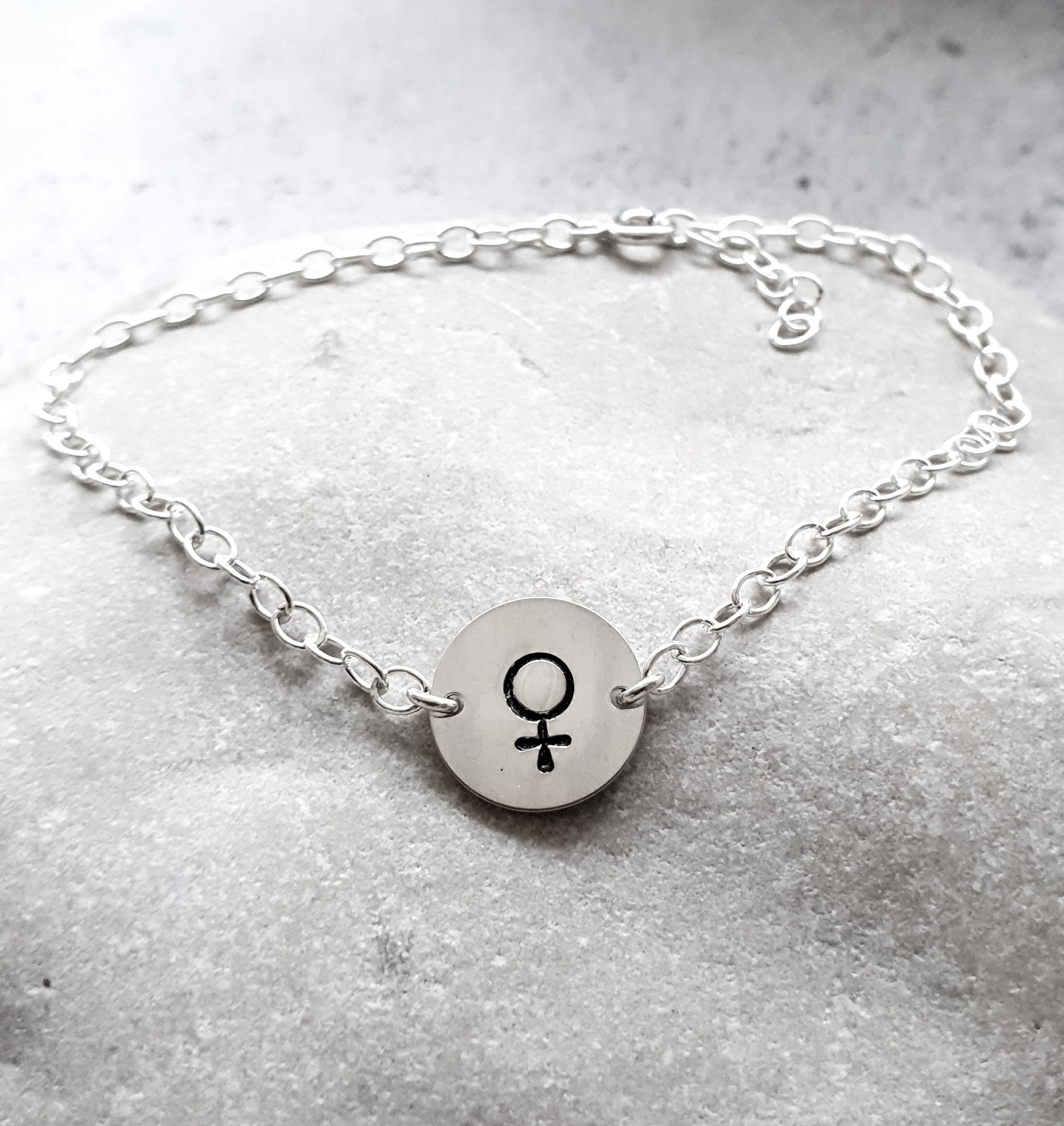 Bricka med Kvinnosymbol, Armband - Sterling silver 925