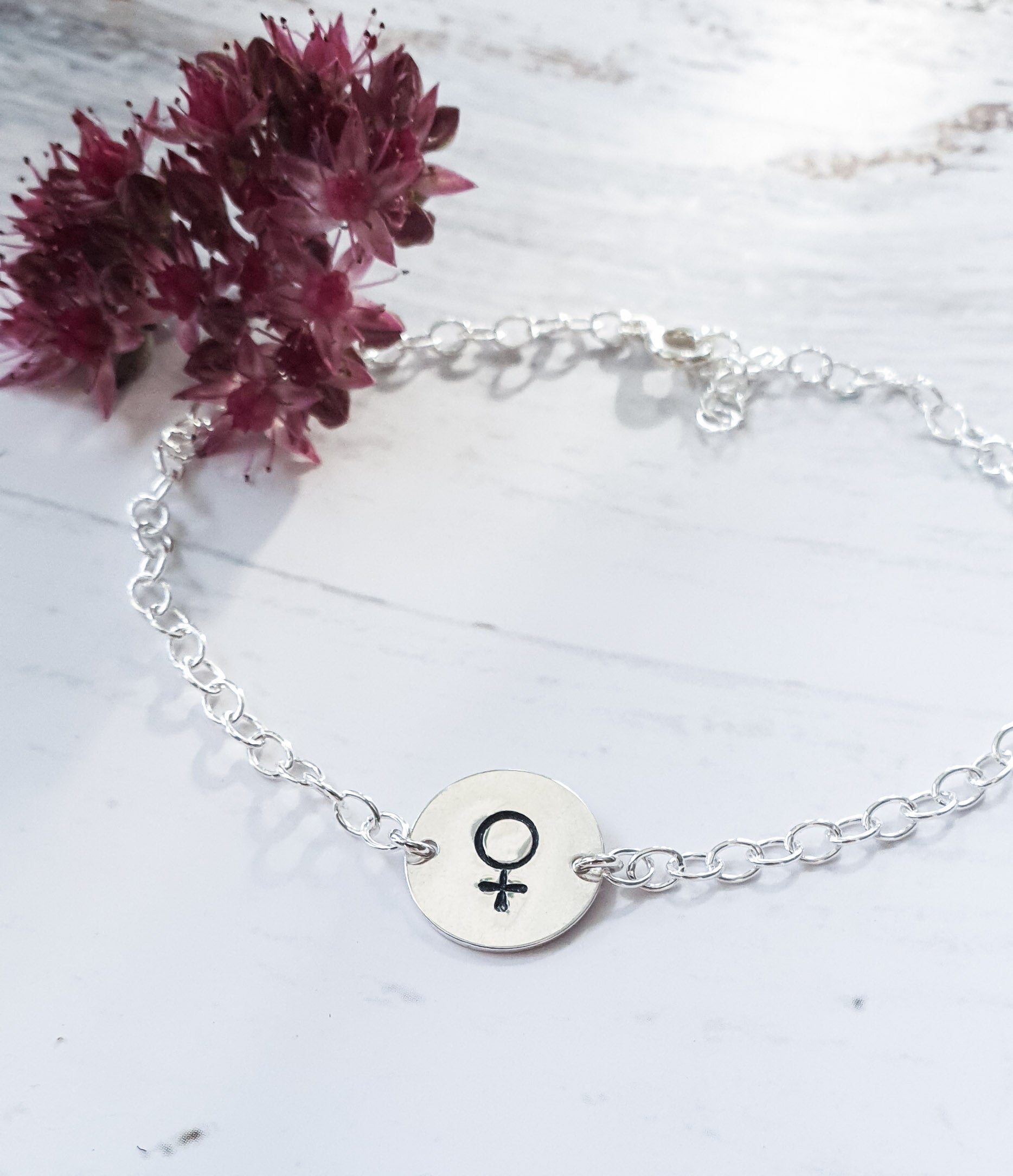 Bricka med Kvinnosymbol, Armband - Sterling silver 925