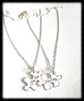 Parhalsband - Pusselbitar "His one" och "Her only" silver 925