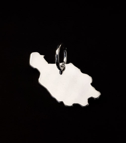 Dalarna Karta, Liten - Sterling silver 925 - Välj mellan berlock eller halsband