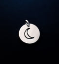 Rund berlock med måne - Sterling silver 925
