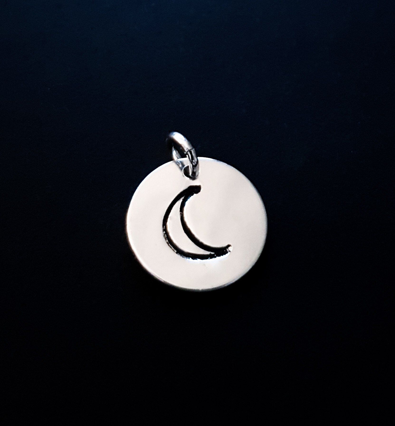 Rund berlock med måne - Sterling silver 925