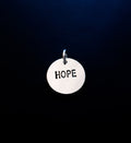 Rund berlock text "Hope" - Sterling silver 925