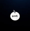 Rund berlock text "Love" - Sterling silver 925