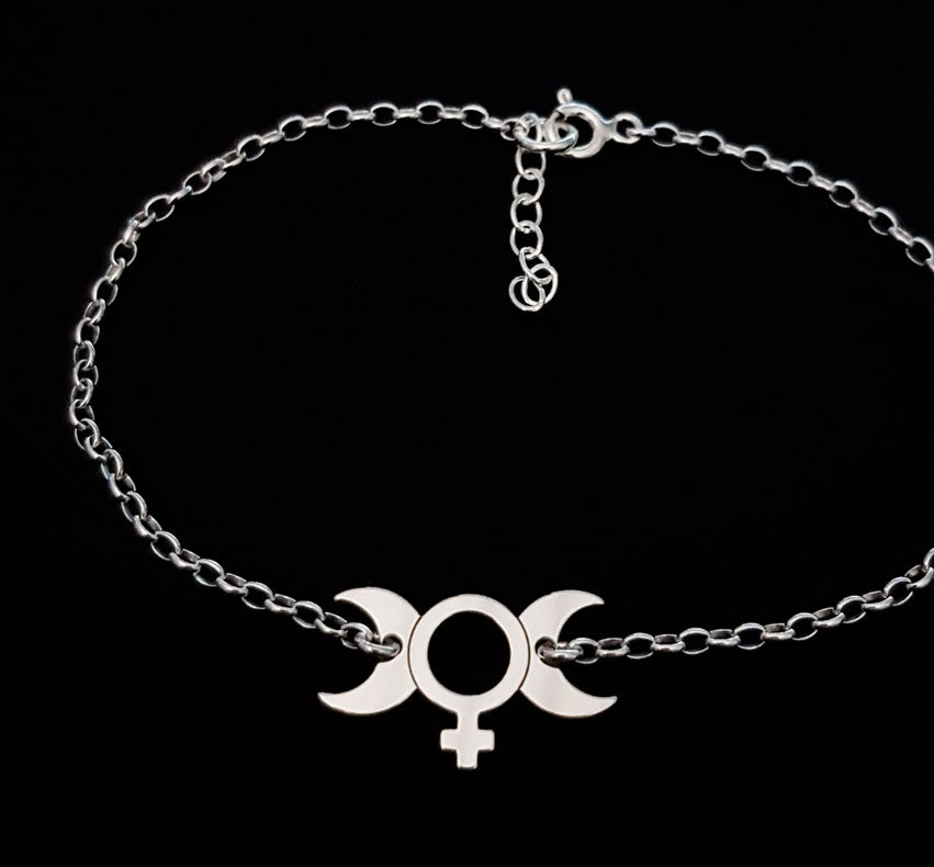 Armband med Kvinnosymbol och månar, silver 925