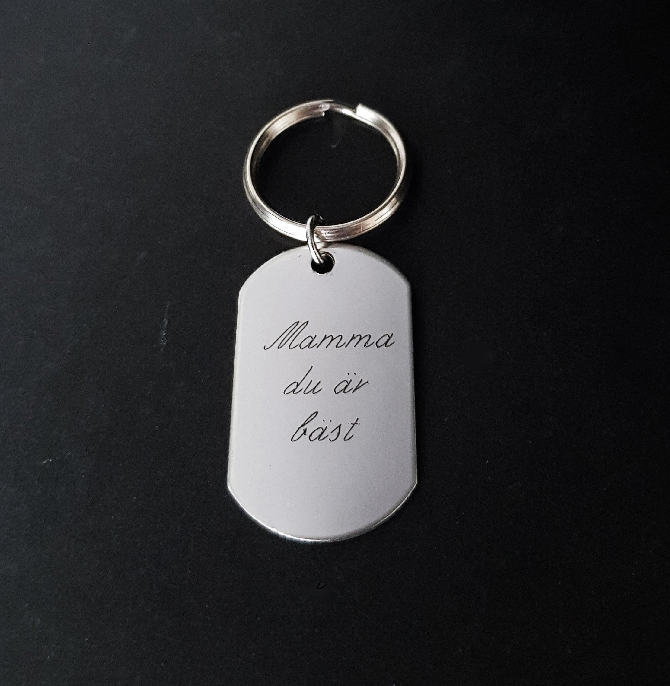 Nyckelring "Mamma du är bäst" Rostfritt stål