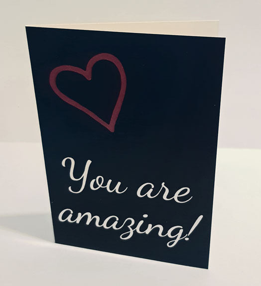 Kort dubbelvikt "You are amazing" - Med / utan hälsning