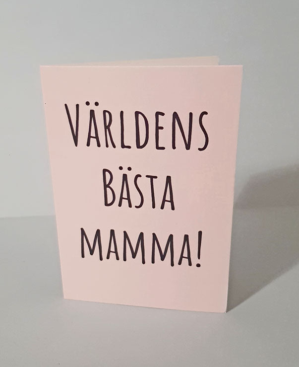 Kort dubbelvikt "Världens bästa mamma" - Med / utan hälsning
