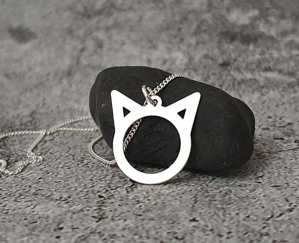 Katt - Silver 925, Halsband / hänge