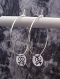 Örringar, brickor med dubbla kvinnosymboler - silver 925