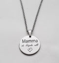 Halsband "Mamma du betyder allt" Rund bricka, Rostfritt stål