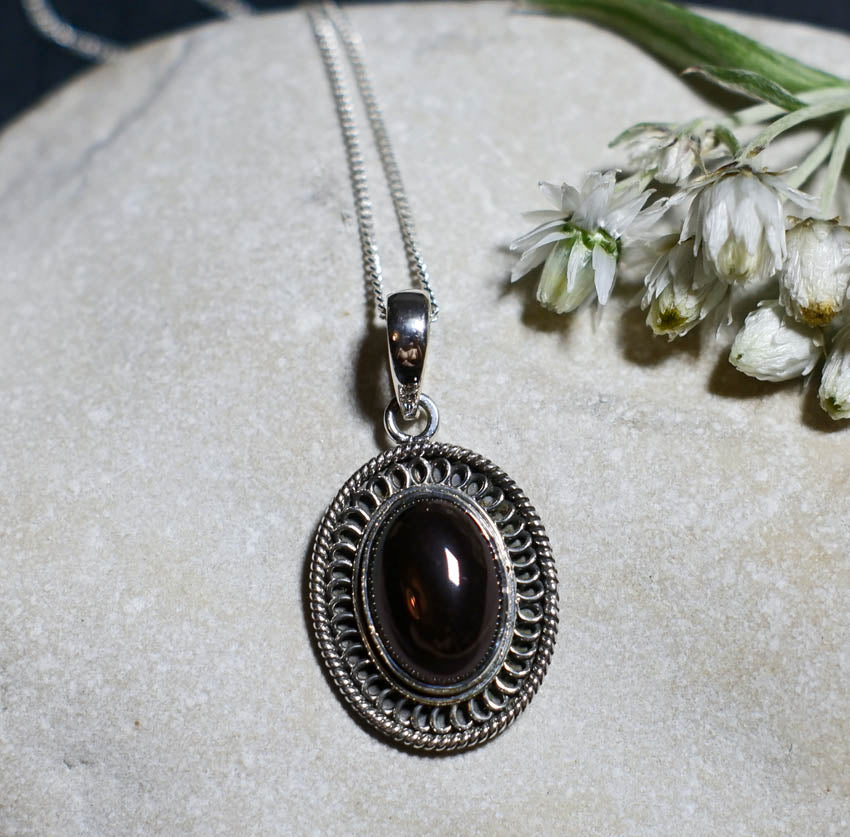 Hänge med Granat - Sterling silver 925