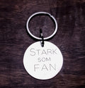 Stark som fan, graverad nyckelring Rostfritt stål