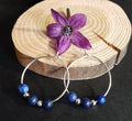 Lapis Lazuli Hoops - örhängen, Sterling silver 925