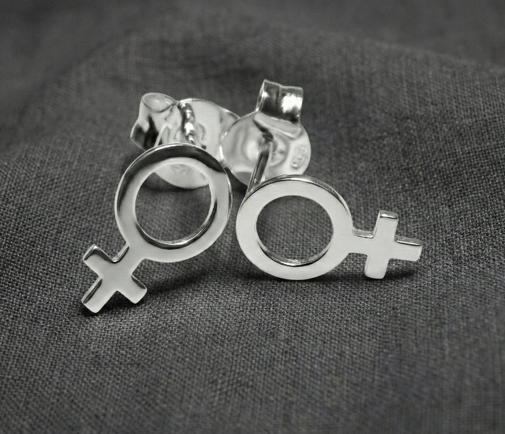 Kvinnosymbol örhängen, mellan  - Silver 925