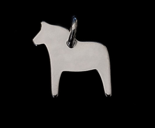 Dalahäst, liten - hänge eller halsband  - Sterling silver 925