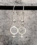 Öronkrokar med kvinnosymbol - Sterling silver 925