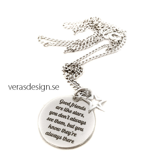 Halsband "Good friends are like stars... "-sterling silver 925