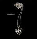 Hänge med texthjärta "Mom"  - Sterling silver 925
