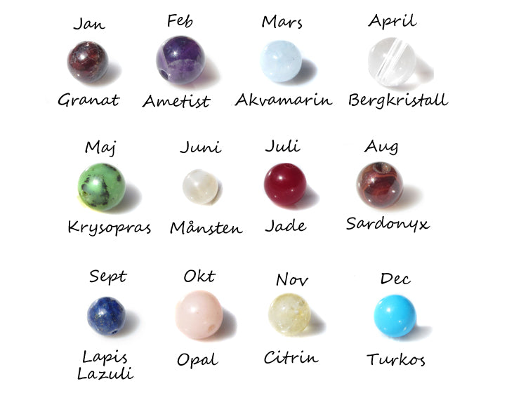 Armband med evighetssymbol och månadsstenar