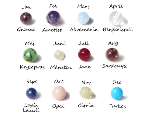 Armband med evighetssymbol och månadsstenar