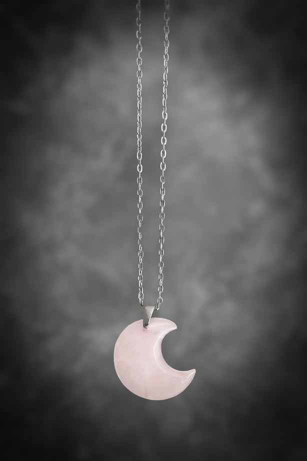 Halsband - Måne av Rosenkvarts